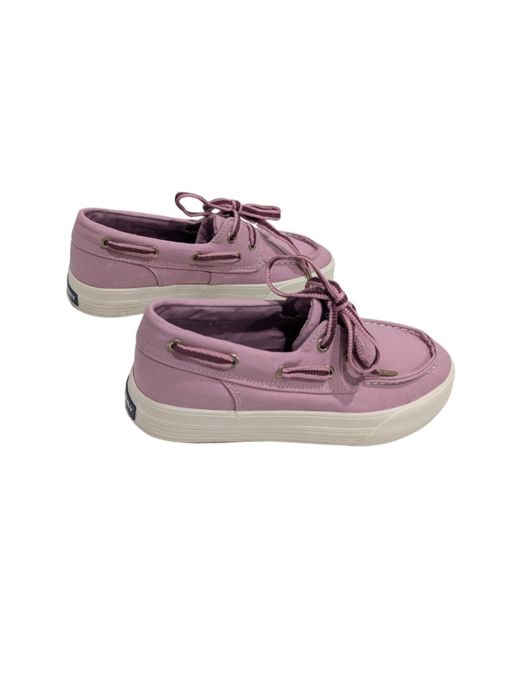 Sperry Mauve Pink Boat Shoes Women 3 Canvas Lace Up Memory Foam Casual - Picture 3 of 6